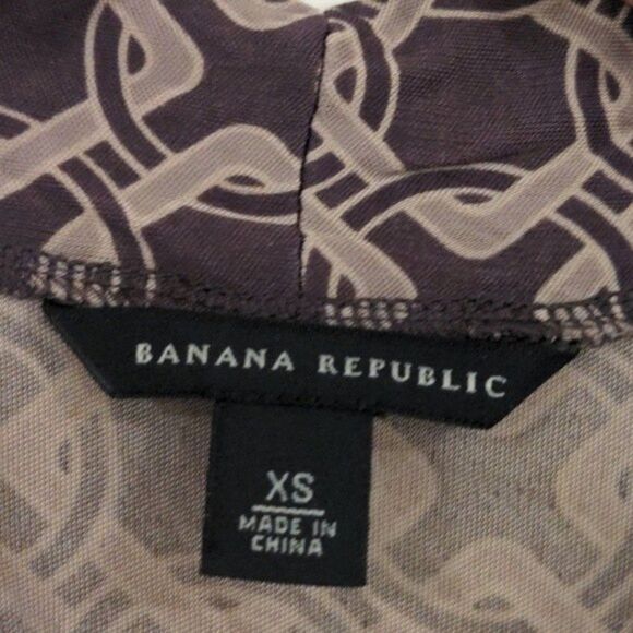 Banana republic purple taupe geo graphic dress 3/4 dres - Picture 2 of 5